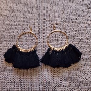 Black tassel earrings